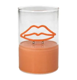 Decoratieve led lamp lippen oranje