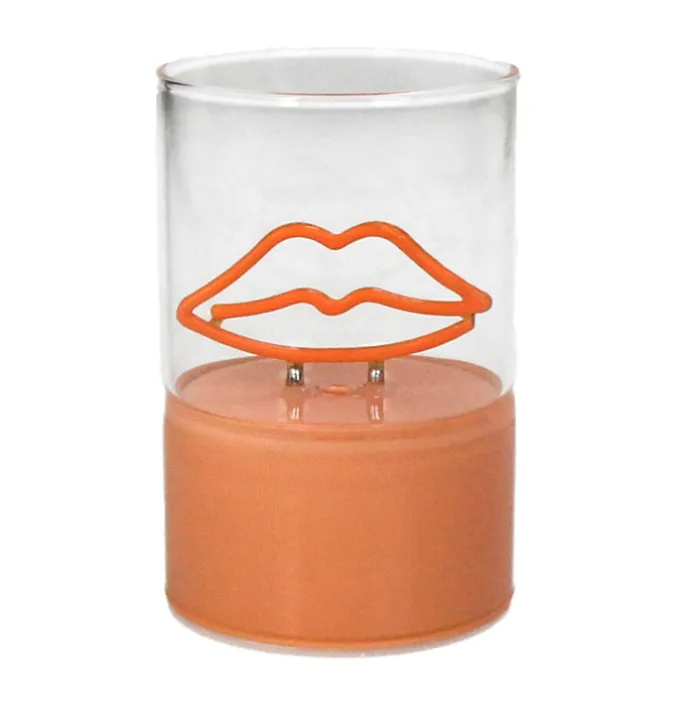 Decoratieve led lamp lippen oranje