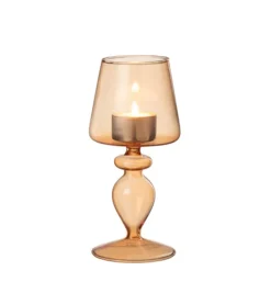 Kaarshouder oranje glas