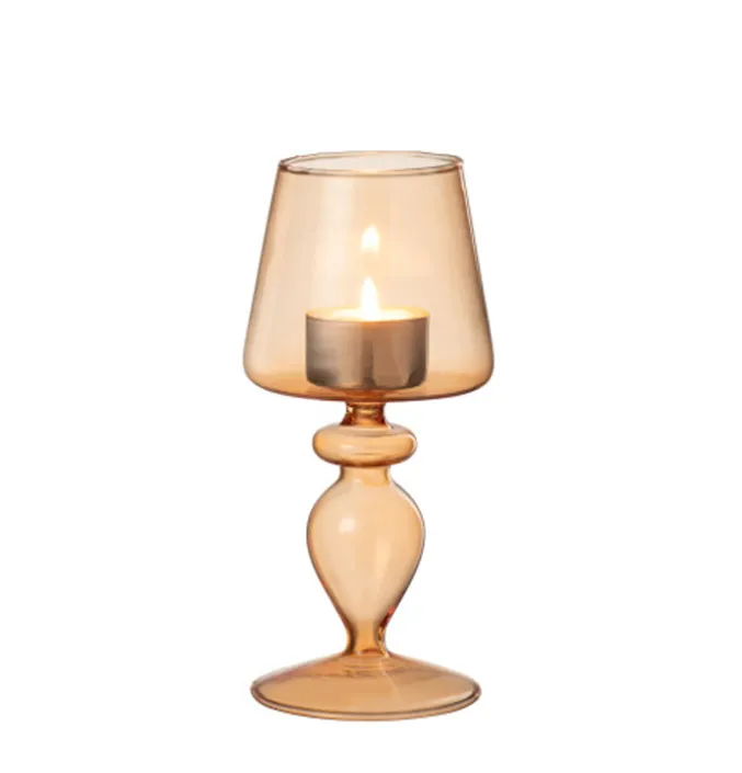 Kaarshouder oranje glas