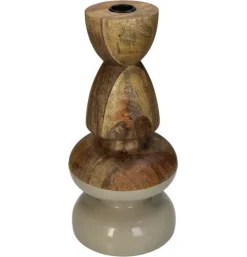 Kandelaar Hout Beige