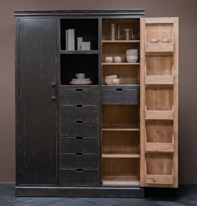 Kast Bali zwart hout