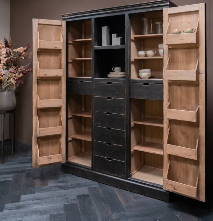 Kast Bali zwart hout