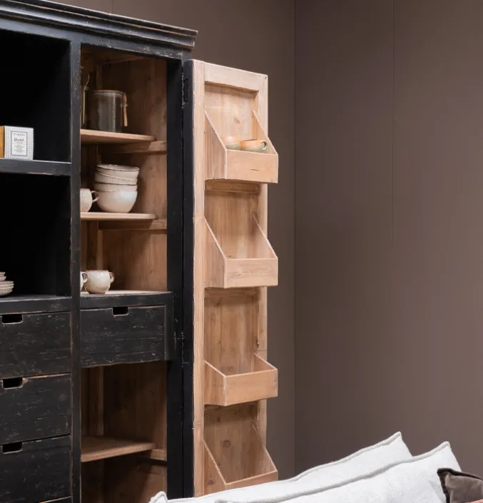 Kast Bali zwart hout