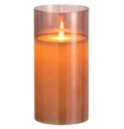 LEDLAMP BLINKEND GLAS BRUIN