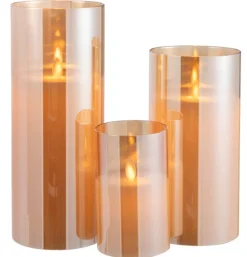 LEDLAMP BLINKEND GLAS GOUD
