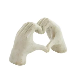 Ornament handen hart taupe