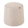Poef En Bijzettafel Rond Beige