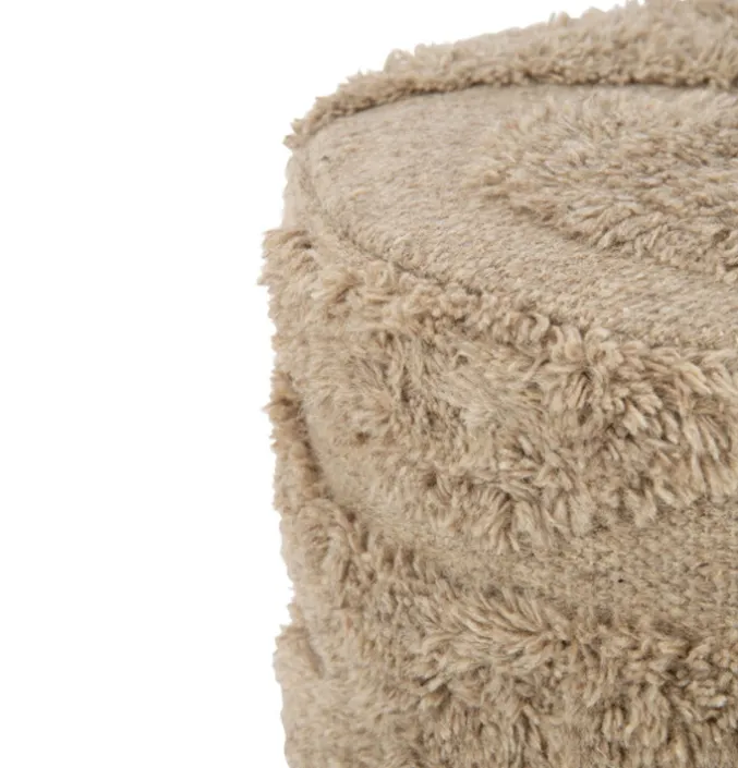 Poef Wol Beige