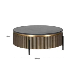 Salontafel Ironville Zwart Goud
