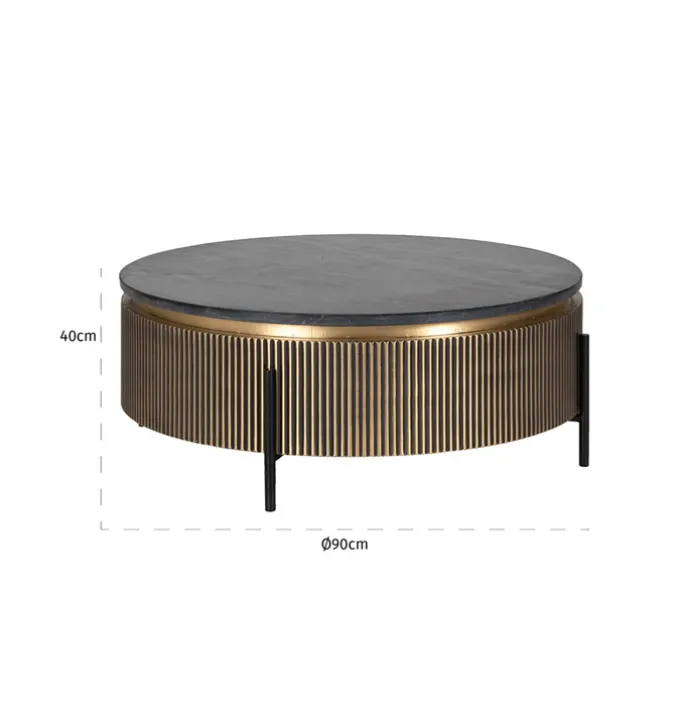 Salontafel Ironville Zwart Goud