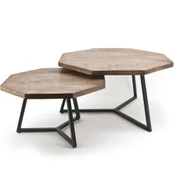Salontafel Set Octagon Bruin