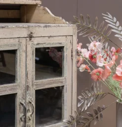 Unieke kast hout geel crème