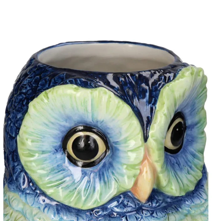 Vaas Uil blauw